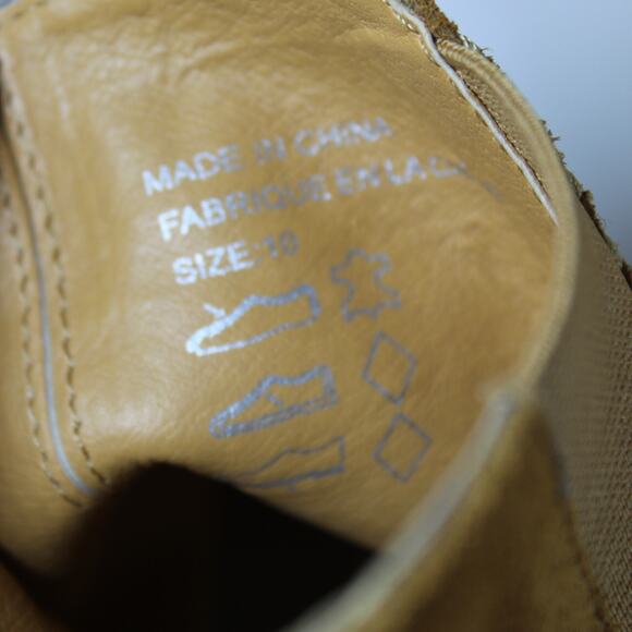 Urban Outfitters Bootie Suede Chelsea Heel Womens 10 Brown Peep Toe Ankle Boot - Picture 9 of 10